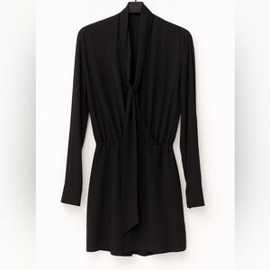 Zara Black Long Sleeve tie Dress